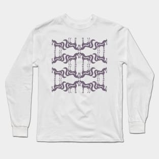 The Essence of a Horse Ornamental Pattern (Beige and Mauve) Long Sleeve T-Shirt